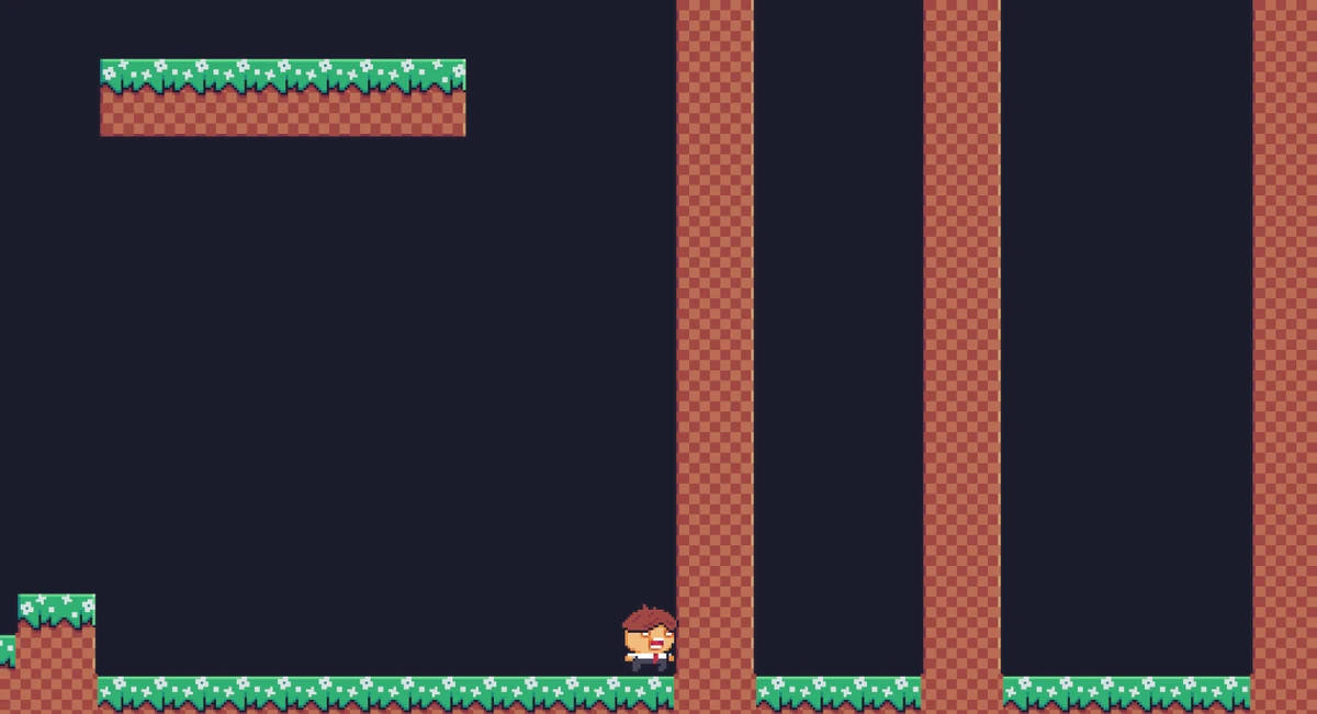Game view: camera dừng ở biên phải, tường phải của phòng nằm sát mép màn hình